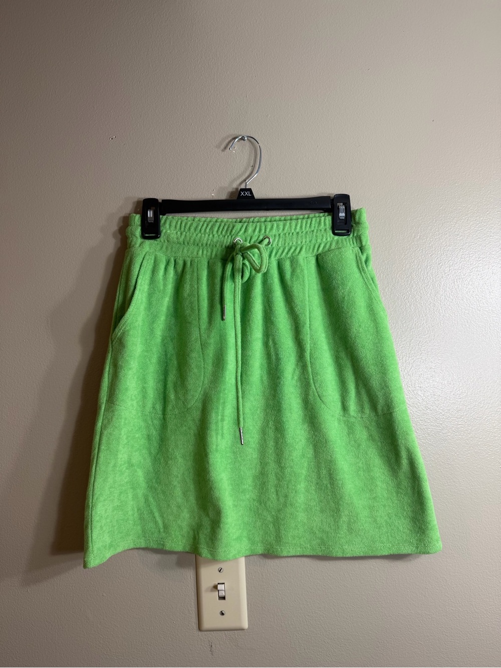 Belle Beach by Kim Gravel Lime Green Terry Cloth Mini Skirt XXS